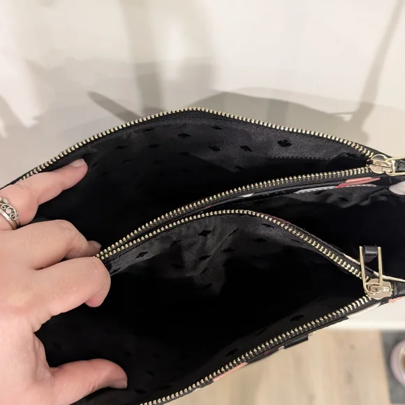 SALE 🎉 Kate Spade Dawn Dusk Buds Medium Satchel Black Floral Women's Bag - Picture 7 of 8